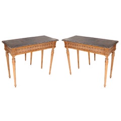 Pair Of Louis XVI Style Pine Hall Console Tables