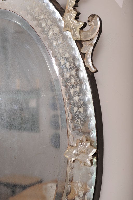 Very Large Early 19th Century Oval Shape Venetian Mirror 4