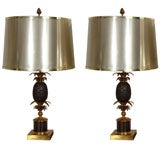 Pair of Maison Charles Brass Table Lamps