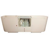 ART DE  ITALIAN SIDEBOARD IVORYLACQUER WITH A CENTRAL GLASS BAR