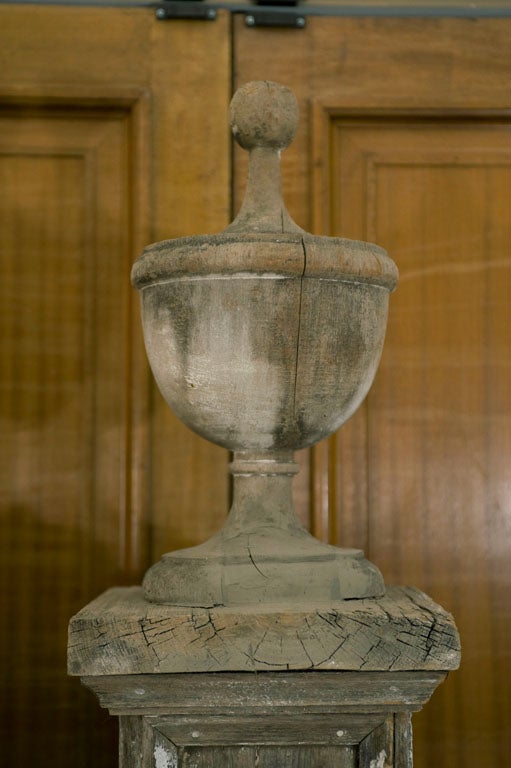 Pair of weathered architectural pillars
