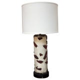 A French Print Roll Lamp Base with Custom Shade, Circa 1880