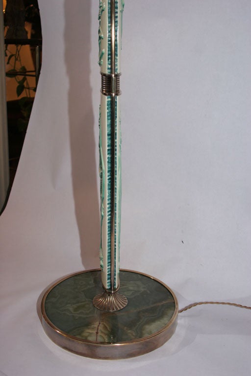 Mid-20th Century  Floor Lamp Mid Century Modern Sculptural Ceramic and brass Italy 1940's For Sale