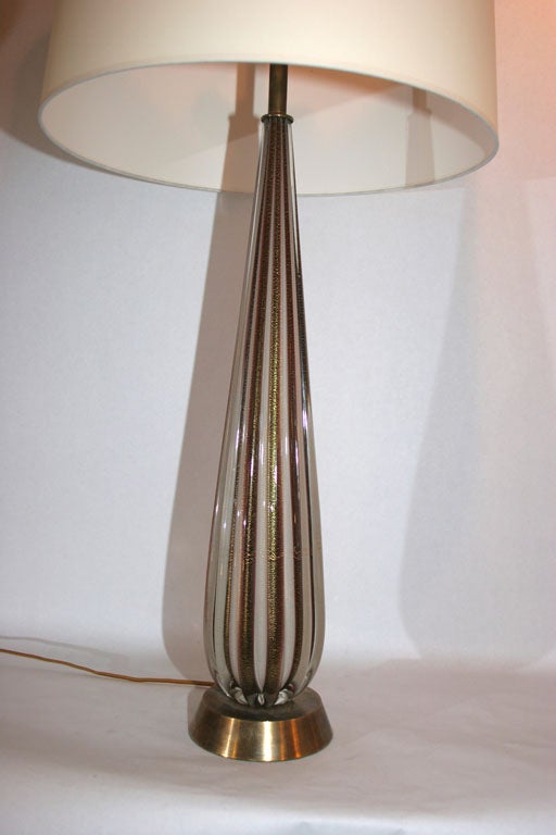 Italian Seguso Table Lamp Murano Art Glass Italy, 1950s For Sale