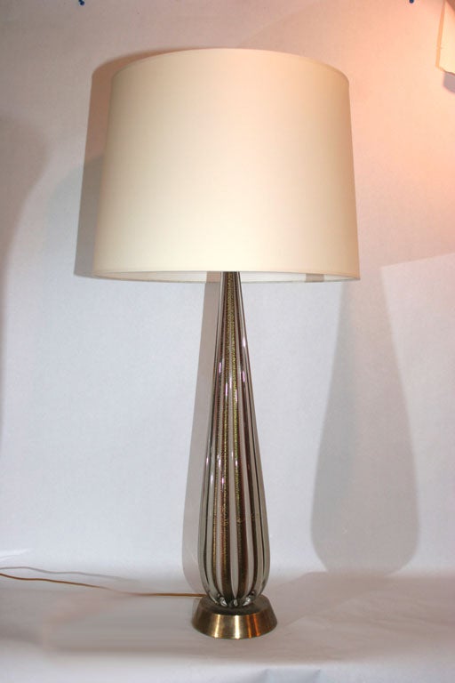 Mid-Century Modern Seguso Table Lamp Murano Art Glass Italy, 1950s For Sale