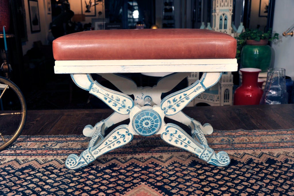 French Pair of Maison Jansen X Base Benches