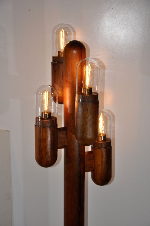 wooden cactus lamp