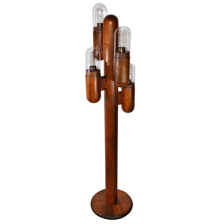 One-of-a-kind Solid Wood Cactus Floor Lamp