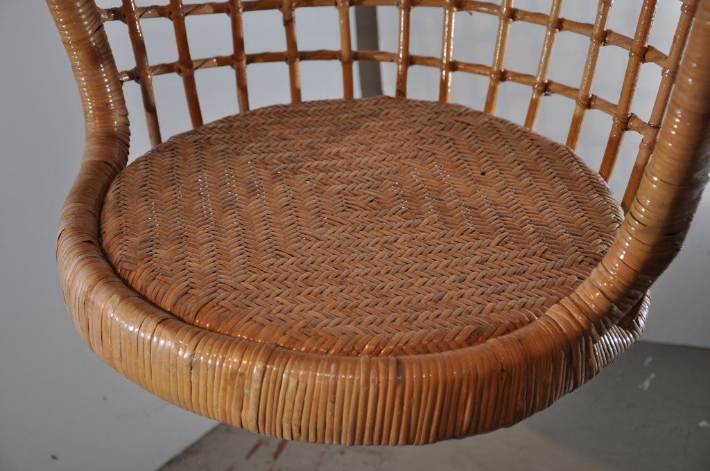 American Vintage Rattan Hanging Egg Chair