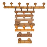 Vintage Hand Carved and Turned Wood Coat Racks