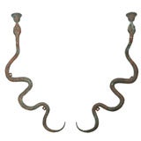 South American Studio Copper Snake Candle Sconces