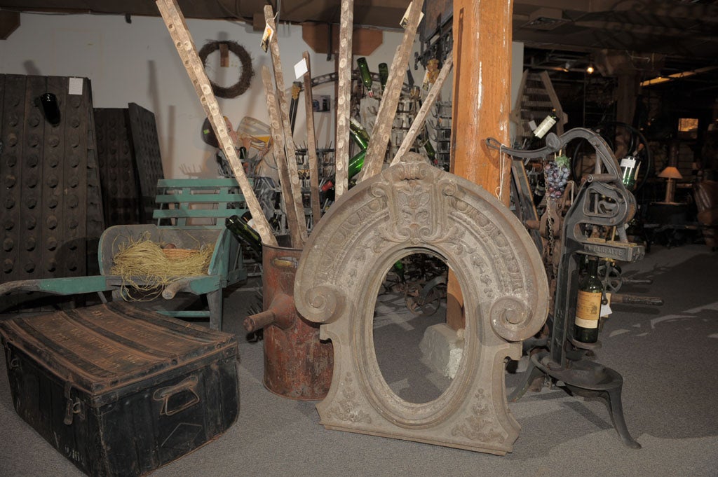 French Cast Iron Window Frame  'Oeil de Boeuf '