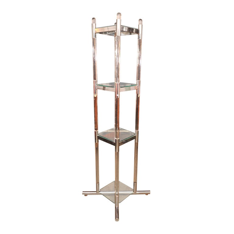 Lucite Tower Étagère in the Manner of Charles Hollis Jones For Sale