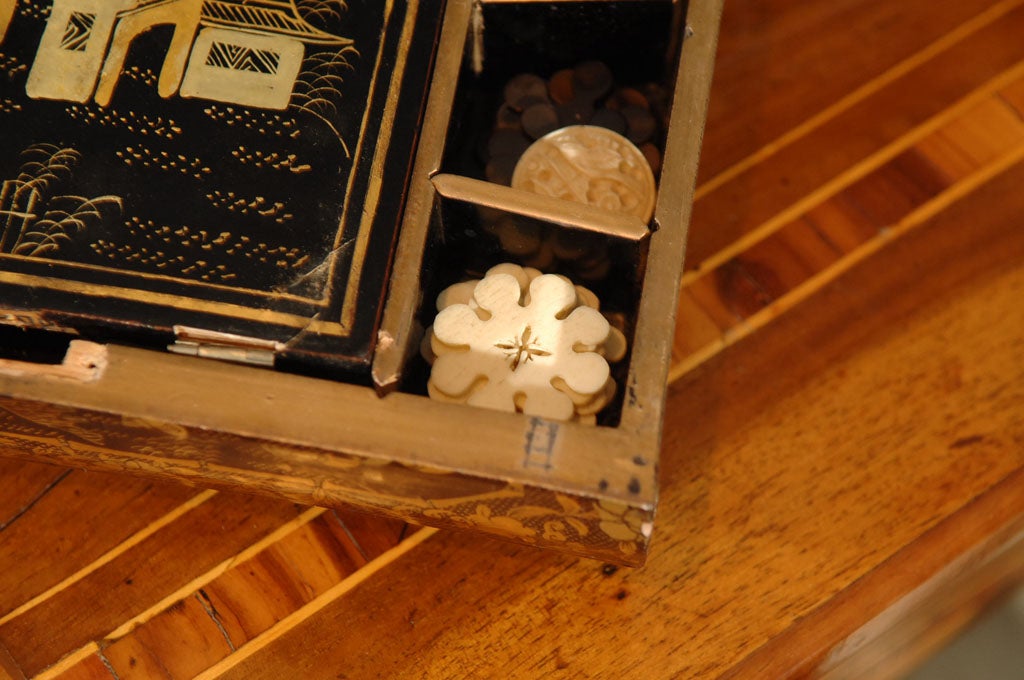 Gilt Chinoiserie Sewing Box with Nantucket Provenance
