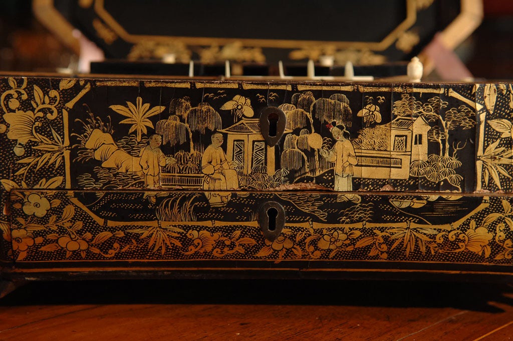 Chinoiserie Sewing Box with Nantucket Provenance 2