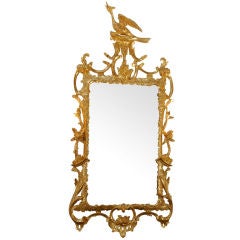 Carved and Gilded Mirror with Ho Ho Bird
