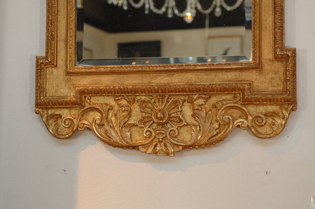 English George II Carved Giltwood Mirror