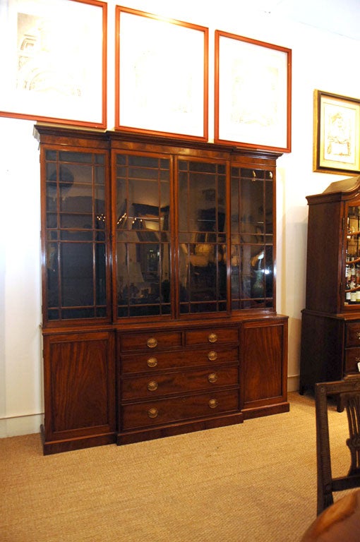 Regency Mahogany Breakfront Bookcase