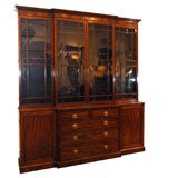Regency Mahogany Breakfront Bookcase