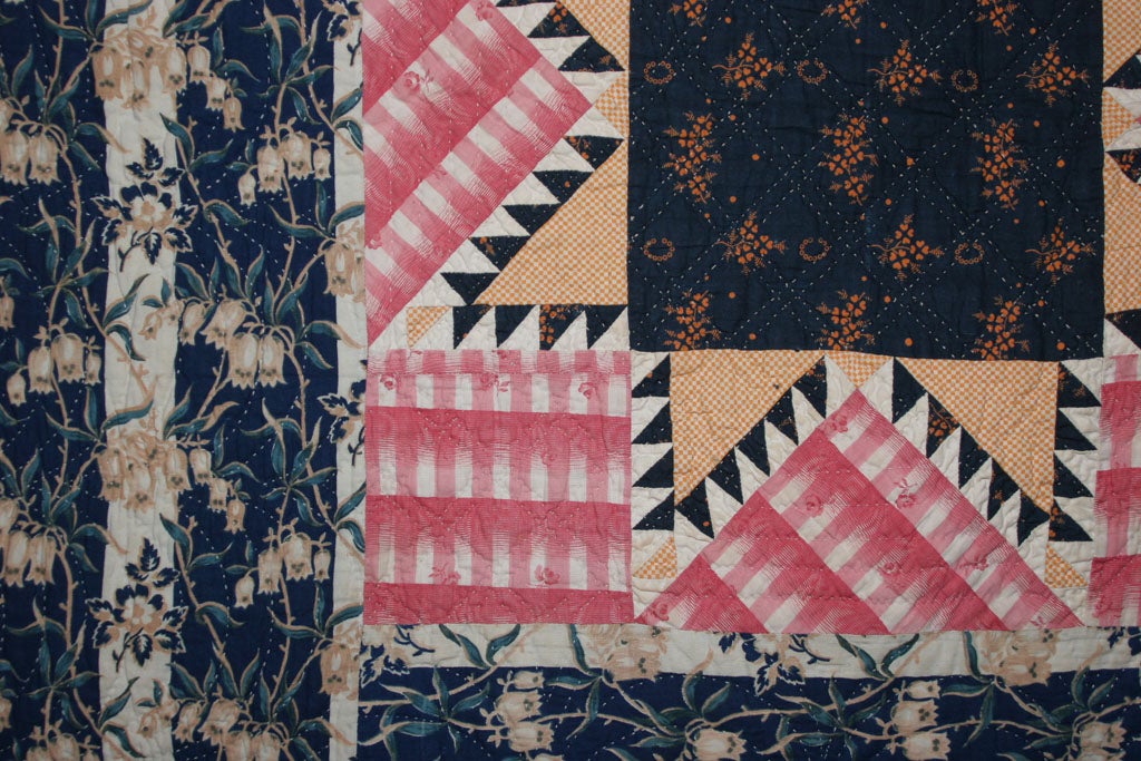19th Century Antique Pieced Quilt:  