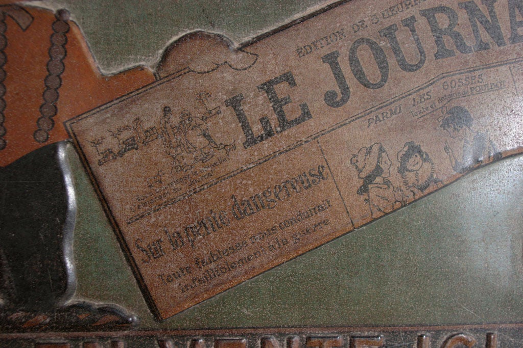 Tin Trade Sign:  LE JOURNAL - EN VENTE ICI For Sale 3