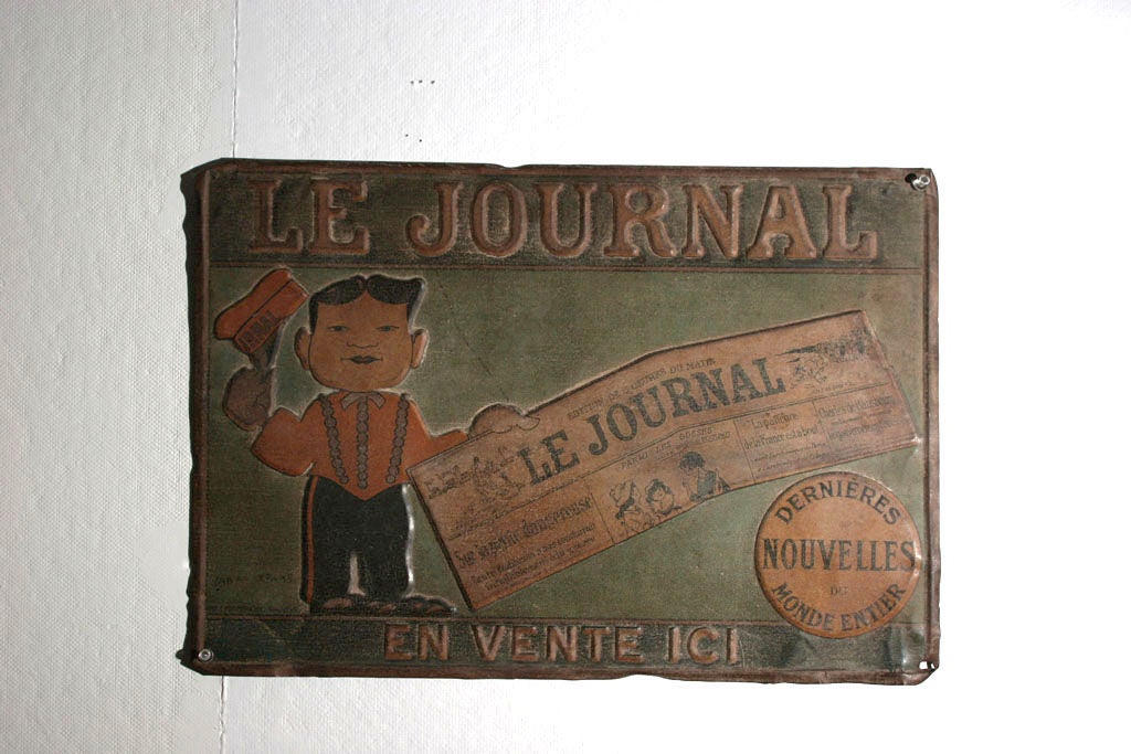 Tin Trade Sign:  LE JOURNAL - EN VENTE ICI