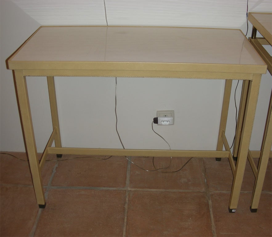 Two 1950s Console Tables with Two Position Top by J. Adnet In Good Condition For Sale In Paris, ile de france