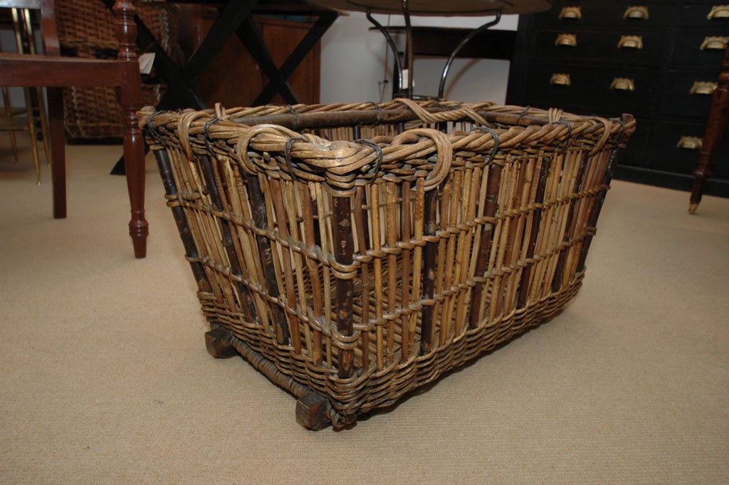 20th Century Circa 1900 French Wicker Laundry Basket