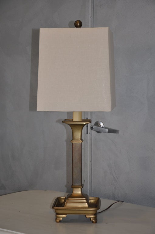 American Pr Chapman Table Lamps with New Linen  Shades