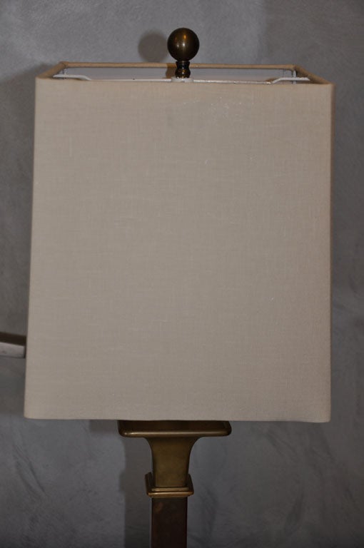 Pr Chapman Table Lamps with New Linen  Shades 2