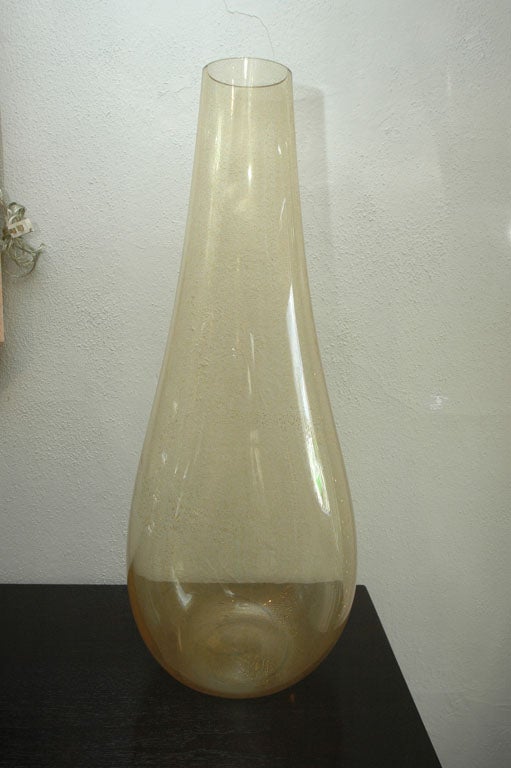 Murano gold speckled glass vase.