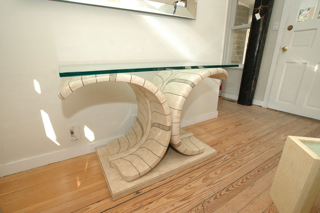 Maitland Smith Console Table w/Stone Inlay