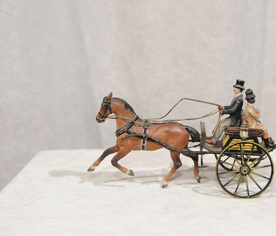 Bergmann Cold Painted Vienna Bronze Horse and Carriage