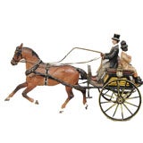 Used Bergmann Cold Painted Vienna Bronze Horse and Carriage