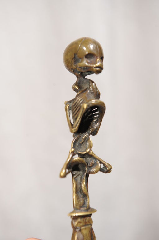 Steel Wonderful Bronze Grotesque German Dagger - Skull and Snake