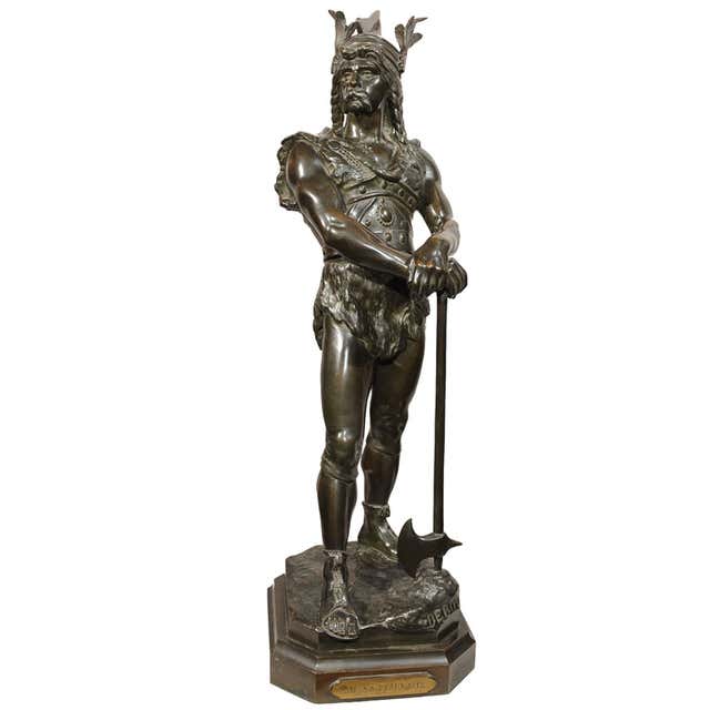 19th Century Bronze of Powerful Warrior by Marcel Debut at 