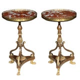PAIR  DIRECTOIRE  STYLE  MARBLE  TOP  GUERIDONS