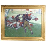 Vintage Painting -harvard-yale Football -harold Von Schmidt