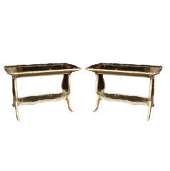 Pair of Maison Jansen Mirrored End Tables