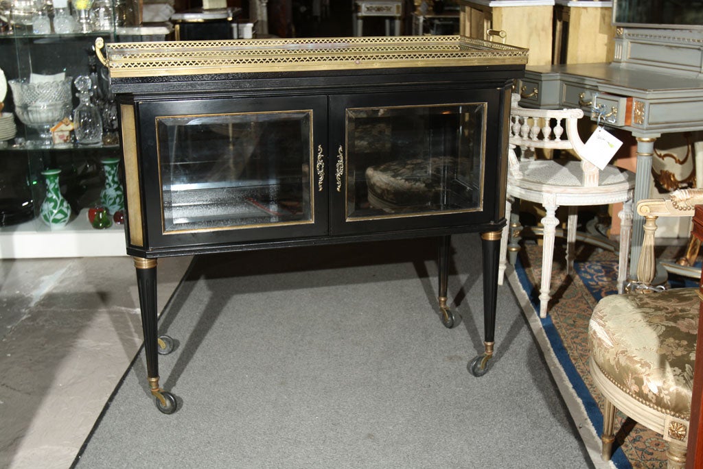 Maison Jansen Ebonized Vitrine Server