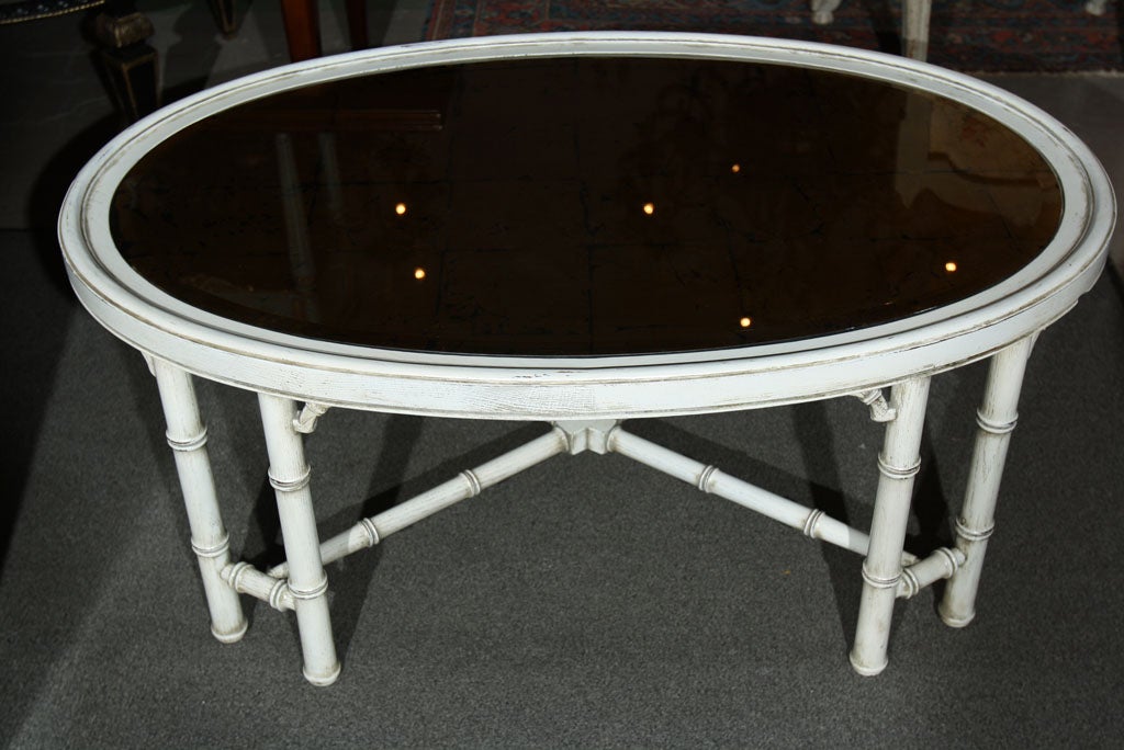 Argentine Maison Jansen Style Faux Bamboo Coffee Table