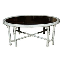 Maison Jansen Style Faux Bamboo Coffee Table