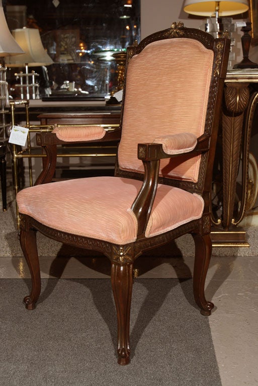 Maison Jansen Set of 10 Walnut Dining Chairs