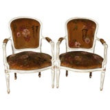 Pair of Louis XIV Style Chairs Stamped Jansen