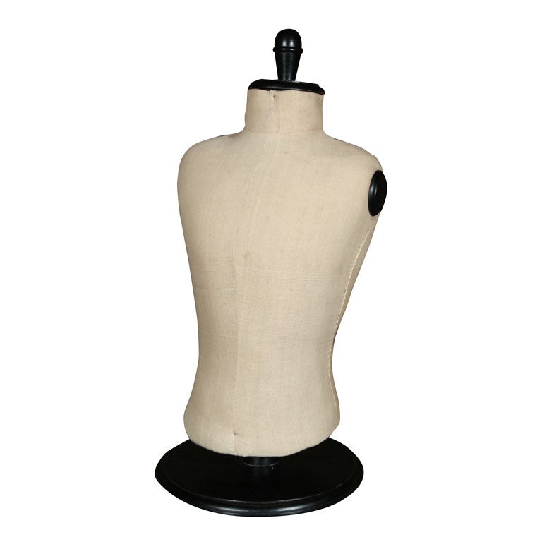 Large table top male mannequin with wood base at 1stDibs
