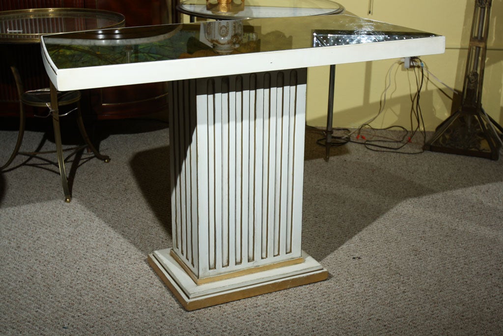 emerald green console table