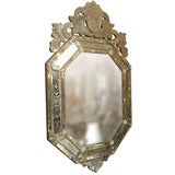 Etched and Beveled Venetian Mirror