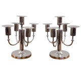 Pair of Silver Plated Tommi Parzinger Candleabra