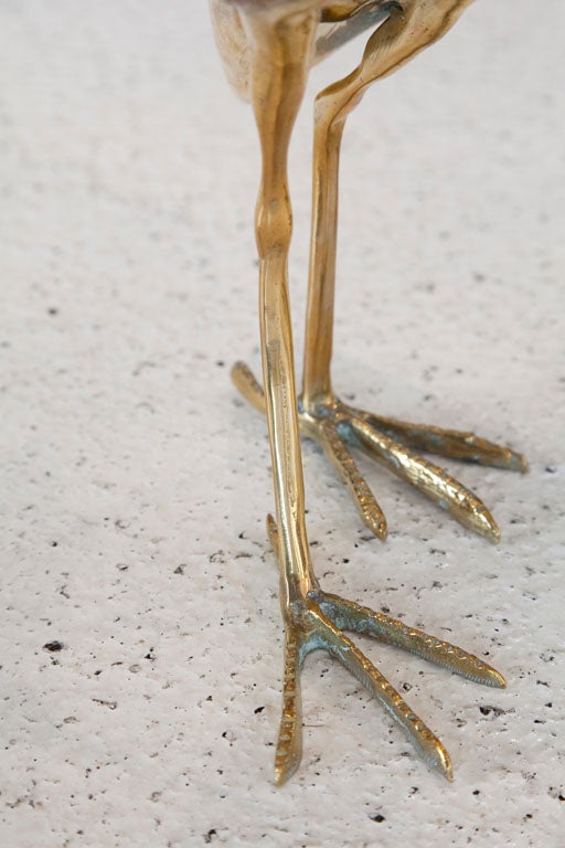Set of Five Italian Brass and Reed Egret Sculptures 3