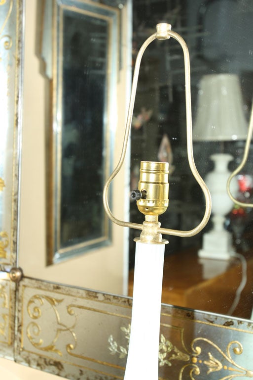 Pair of Italian Baby Blue Murano Lamps 4